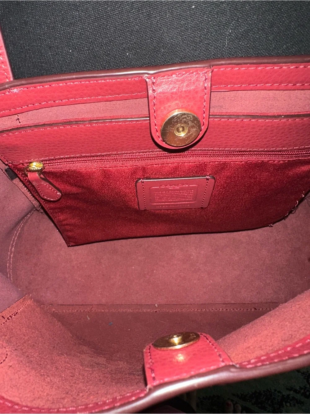 COACH #305 Tote 27 Raspberry & Pink Leather - Picture 5 of 13